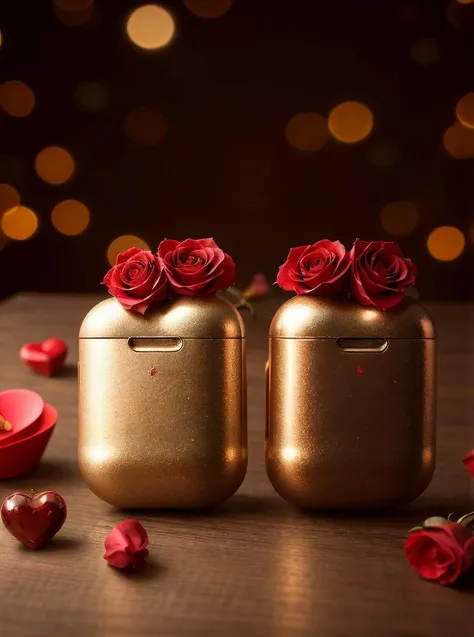 cinematic film still ethereal fantasy concept art of , realistic, best quality, masterpiece, <lora:quiron_valentinesDay_v1_lora:0.87> ValentinesDayQuiron, autumn, box, flower, food, gradient background, heart, realistic, red flower, rose, tree, valentinesday, hearts theme,
valentines day style, love, colorfull, An image of the Airpods placed next to a classic stereo, showing a contrast between old and new., lighting, shiny, . magnificent, celestial, ethereal, painterly, epic, majestic, magical, fantasy art, cover art, dreamy . shallow depth of field, vignette, highly detailed, high budget Hollywood movie, bokeh, cinemascope, moody, epic, gorgeous, film grain, grainy