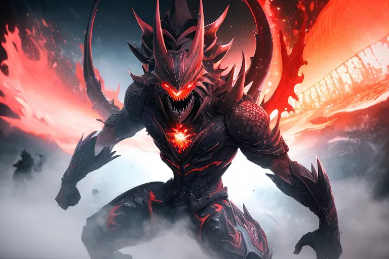1monster,dynamic pose, motion blur, animatic, battle,fish eye,panorama, red fog,holding weapon, masterpiece, best quality,