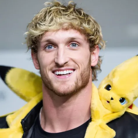 loganpaul person <lora:2023-08-22-LoganPaul Person - 1500 - 12img:1> (wearing a pikachu costume.:1.3) and coming out of an alien house.