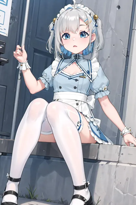 (masterpiece, best quality), 1girl, solo, street
<lora:yuaVR_all:0.7>, yua-maid, white thighhighs, hair ornament, bell
