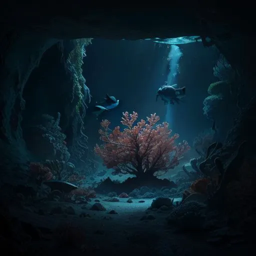 best quality,(8k, masterpiece:1.21), (best quality:1.21), an extremely delicate and beautiful, (realistic, photo-realistic:1.3),(ultra detailed), high res,HDR, cinematic lighting, highly detailed ,In a dimly lit observatory at night, there exists a fascinating room adorned with an array of diverse items. The scene resembles the depths of an underwater realm, reminiscent of Frederik Vermehren's artistic style. Within this imaginative space, the presence of soma and lunar debris can be sensed, invoking a sense of mystery and wonder. A notable piece, created by Zhan Ziqian, showcases an award-winning image, capturing the essence of a submerged world. As one explores further, their eyes are drawn to a remarkable 3D artwork by Elias Goldberg, depicting the enigmatic beauty of the deep sea. This amalgamation of elements creates an ambiance that both intrigues and captivates the imagination of those fortunate enough to witness it. <lora:depths-fC_v1.1:0.6>