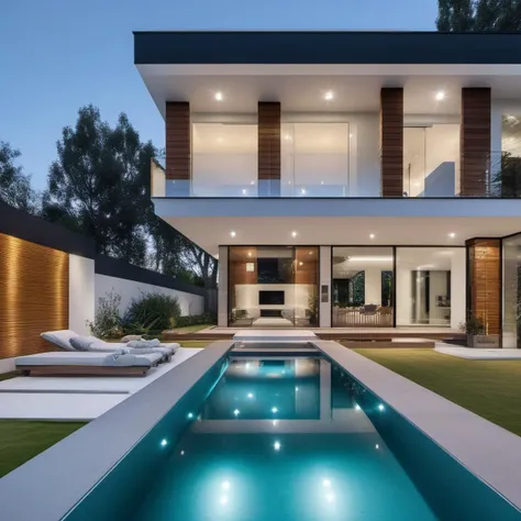 a photo of GDMEXTXL modern house exterior, <lora:gdmextxl-256-40-0032-000004:0.50> , photograph, photography, perfect, master quality, professional photoshoot, award winning photographer, calming symmetry, symmetrical