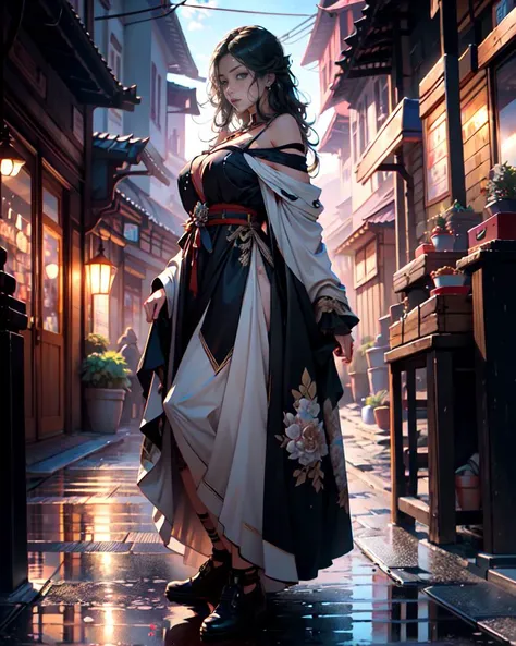 (masterpiece:1.2),best quality,highest quality,intricate,original,highres,absurdres,8k,ultra-detailed,(detailed eyes:1.2),official art,illustration,, nice hands,perfect hands,<lyco:GoodHands-beta2:1>,
,(1girl:1.1), (full body:1.3), ,slender,(upset:0.0),
sunlight,
long hair,<lora:rain_style:0.8>,rain style,(pavement:1.2),cityscape,
