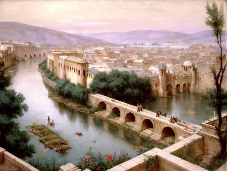 CLASSICSTYLE, (absurdres, biggest quality, masterpiece) , landscape of a medieval city , fog, creepy, ambient, intrincate, trending in artstation, oil painting , <lora:more_details:0.5>