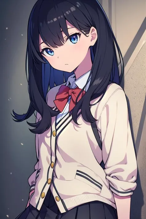 rikkatakarada, <lyco:rikkatakarada-LYCORIStest:1>, rikka takarada, black hair, blue eyes, long hair, orange scrunchie, scrunchie, wrist scrunchie
BREAK black footwear, black skirt, bow, bowtie, buttons, cardigan, collared shirt, long sleeves, microskirt, pleated skirt, red bow, red bowtie, red socks, school uniform, shirt, shoes, skirt, socks, thighs, white cardigan, white shirt,,
BREAK outdoors, city,
BREAK looking at viewer, BREAK <lora:GoodHands-vanilla:1>, (masterpiece:1.2), best quality, high resolution, unity 8k wallpaper, (illustration:0.8), (beautiful detailed eyes:1.6), extremely detailed face, perfect lighting, extremely detailed CG, (perfect hands, perfect anatomy),