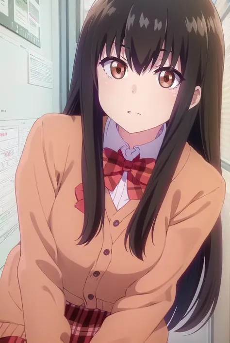 dropoutmachiko, <lora:dropout machiko s1-lora-nochekaiser:1>,
machiko, long hair, black hair, (brown eyes:1.5),
BREAK skirt, shirt, bow, school uniform, white shirt, pleated skirt, shoes, socks, bowtie, red bow, plaid, kneehighs, red skirt, plaid skirt, cardigan, black socks,
BREAK indoors, classroom,
BREAK looking at viewer, (cowboy shot:1.5),
BREAK <lyco:GoodHands-beta2:1>, (masterpiece:1.2), best quality, high resolution, unity 8k wallpaper, (illustration:0.8), (beautiful detailed eyes:1.6), extremely detailed face, perfect lighting, extremely detailed CG, (perfect hands, perfect anatomy),