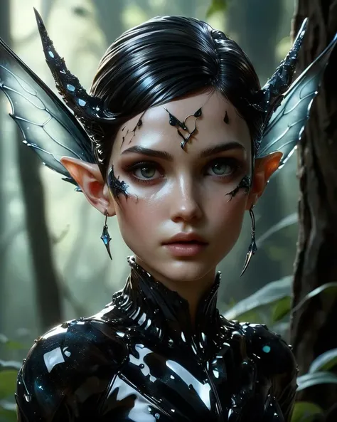 made of ral-obsdn, Cinematic still, detailed Painting, "Blackwald Pixie", Simple and clean, Wizardcore, <lora:ral-obsdn:1>, very intricate detailed, amazing quality