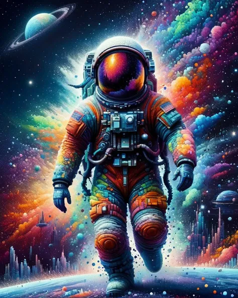 made of ral-pxlprtcl, appealing "The Space Race", Ultrarealistic, Neo-Fauvism, Cold Lighting, Amaro, contest winner, <lora:ral-pxlprtcl:1>, very detailed, amazing quality, intricate, cinematic light, highly detail, beautiful, surreal, dramatic