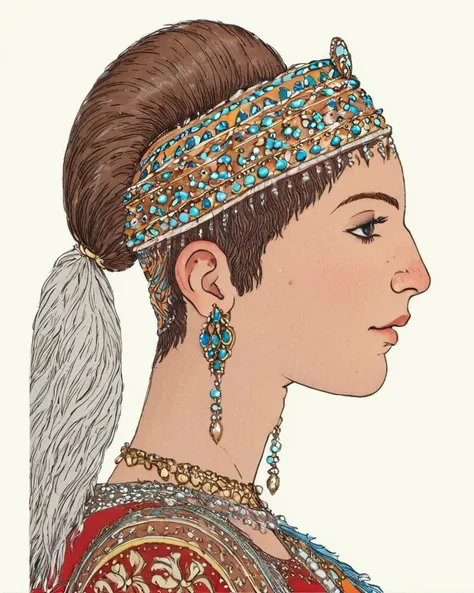 side view shot of a morocco, Ultra Real, Renaissance, <lora:george_barbier_xl:1> barbier