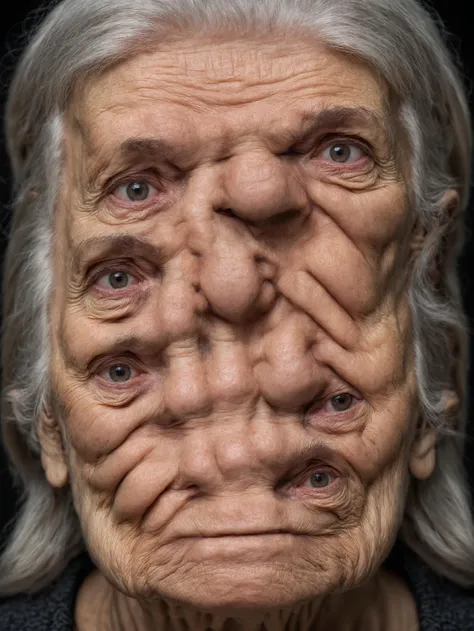 Naked old guy with blue eyes