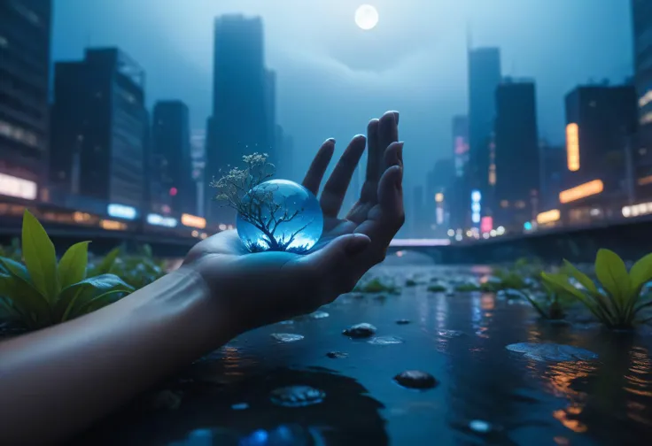 Macro photography of a river bed, teeming with aquatic flora and fauna. BREAK negative_hand, an14, fcNeg roFraction, 4K, by James Fuchs, realistic, intricate, very ornate, portrait character pov-shinkai of anime cyberpunk female, by greg rutkowski ruan jia ryohei hase, cinematic lighting neon blue moon dramatic light fog, dark city atmosphere atmospheric fog bokeh, highly detailed in <lora:ED:0.5> <lora:MoreArt:0.5>