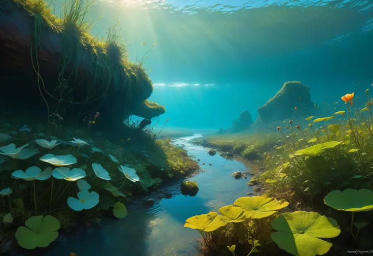 Macro photography of a river bed, teeming with aquatic flora and fauna. BREAK negative_hand, an14, fcNeg ativeClamping:8t2, artstation, on trending shaded cel mucha, nasmith ted rossetti greg mullins craig beksinski beksinskka zdzislaw and moebius by fantasy surreal intricate details, insanely octana, engine, unreal photography award, resolution, high photography, ultrareal <lora:ED:0.5> <lora:MoreArt:0.5>