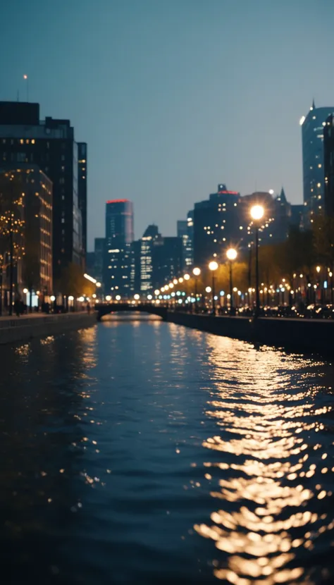 cinematic photo of a city by the river, 35mm photograph, film, bokeh, professional, 4k, highly detailed