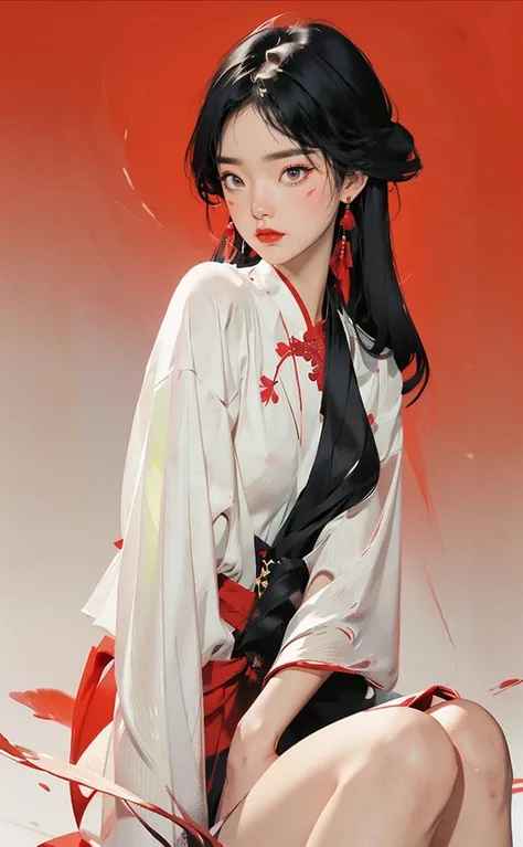 (1girl:1.4), solo,((nude:1)),(((small breasts:1))), ((Hibiscus:1)), (Glowing ambiance, enchanting radiance, luminous lighting, ethereal atmosphere, mesmerizing glow, evocative hues, captivating coloration, dramatic lighting, enchanting aura), (a woman sitting at a desk writing on a piece of paper, palace, (boobs naked:0.85),melanchonic soft light, wet dripping long hair, still from a live action movie, streaming on twitch, photorealistic faces, with a long red, connectedness, very very elegant, sadan vague, white facepaint), ink painting, ((moon:1)), (masterpiece, top quality, best quality, official art, beautiful and aesthetic:1.2), extreme detailed, (chinese style:1.2),(concretism:1.2),theater dance scene,(hypermaximalistic:1.5),colorful,highest detailed, <lora:Guofeng minimalism_20230707020248:0.9>