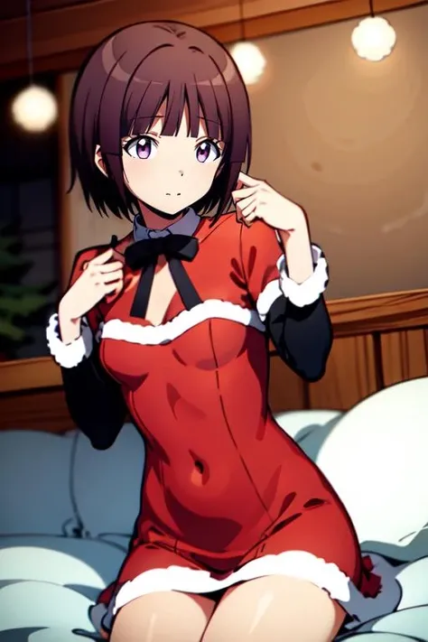 Masterpiece, highres, best quality, 1gril, bangs, <lora:YuzukiFuwaR4:0.8>,YuzukiFuwaR4, santa dress