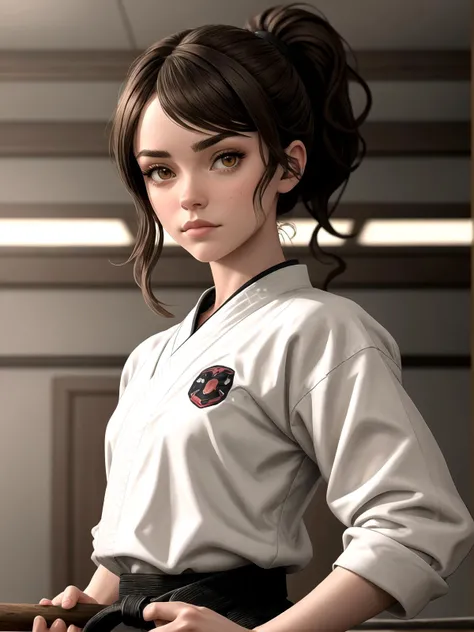 (ErinNobodySD15:0.8), AS-Adult,
woman, light brown eyes, dark brown hair, flat chest, small breasts, muscular, biceps, Caucasian, cute, plain karate gi, ponytail,
dojo, martial arts dojo, modern, looking at viewer, facing the viewer,
(masterpiece:1.2) (best quality:1.2) (detailed) (8k) (HDR) (cinematic lighting) (sharp focus) (detailed eyes),
<lora:hair_length_slider_v1:0.1>
<lora:fitgirl_v10:0.3> fit,
<lora:karate_uniform-000007:0.2> karate uniform,