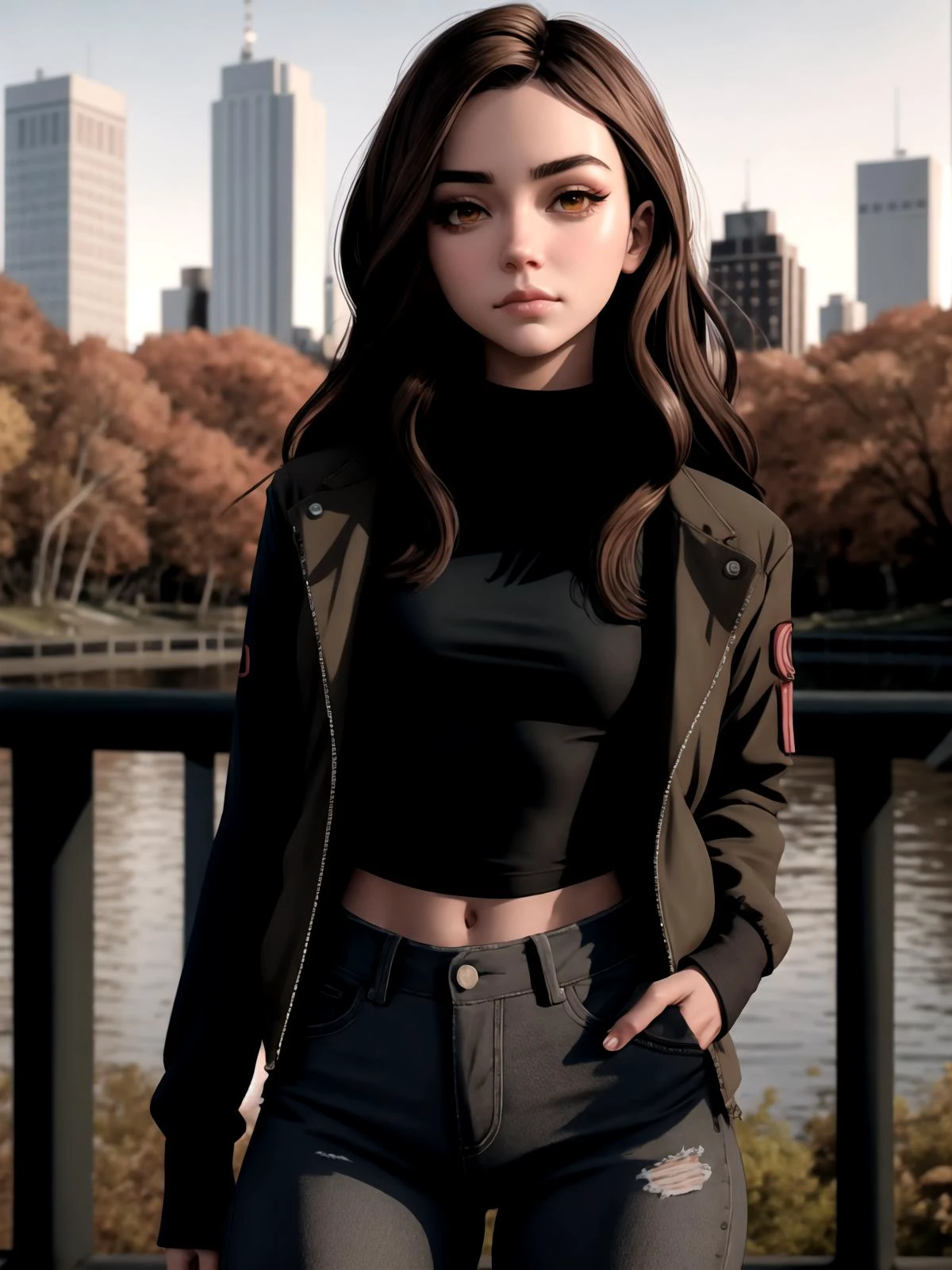(ErinNobodySD15:0.7), AS-Adult,
woman, light brown eyes, dark brown hair, flat chest, small breasts, muscular, biceps, urban outfit, Caucasian, cute,
central park New York city, city park, outside, modern, looking at viewer, facing the viewer,
(masterpiece:1.2) (best quality:1.2) (detailed) (8k) (HDR) (cinematic lighting) (sharp focus) (detailed eyes),
<lora:hair_length_slider_v1:-0.6>
<lora:fitgirl_v10:0.3> fit,
<lora:edgAsianUrbanGal:0.5> wearing Urban_Gal,