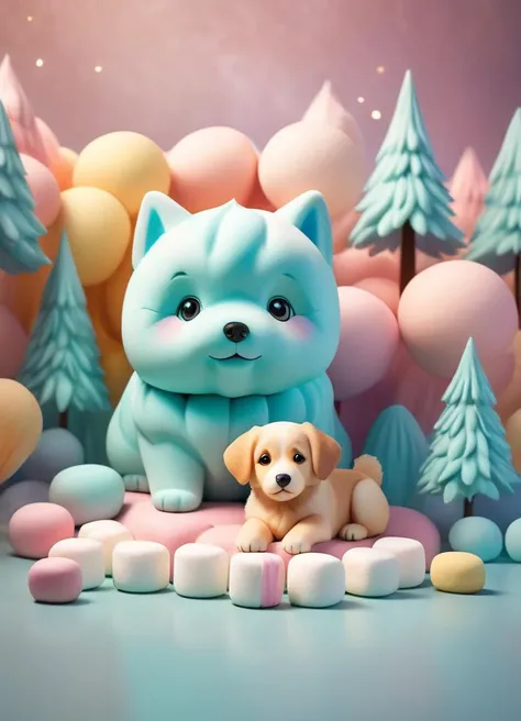 Abstract style Marshmallow, animal focus, tree, dog, looking at viewer, food, grey background, bright colors, optimistic, inspired, beautiful, illustrious, fine detail, intricate, atmosphere, highly detailed, cinematic, sharp, polished, complex, vivid color, imposing, dynamic, attractive, symmetry, advanced, amazing, elegant, luxury, cool, elite, epic, dramatic
 <lora:MarshmallowXL:1>, , <lora:FILM_PHOTOGRAPHY_STYLE:0.25> . Non-representational, colors and shapes, expression of feelings, imaginative, highly detailed