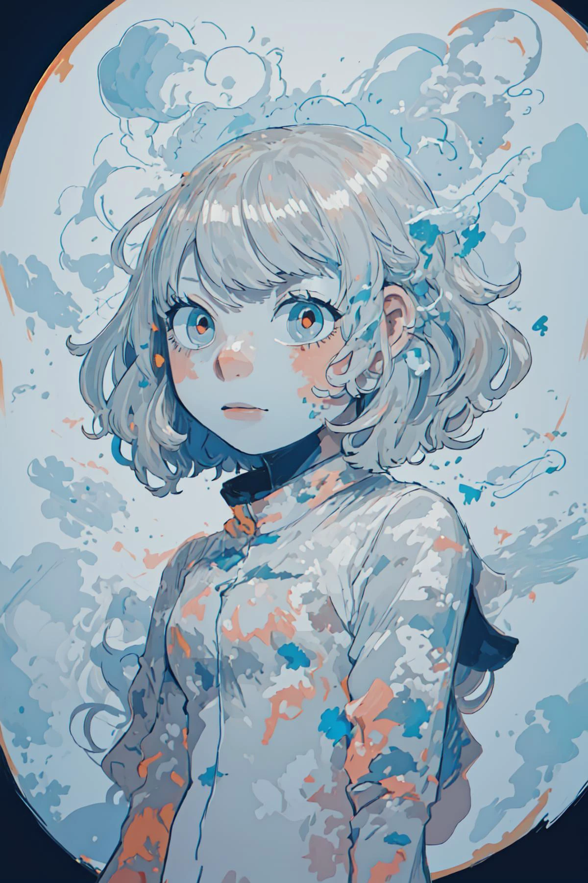 masterpiece, 1girl, solo, negative space