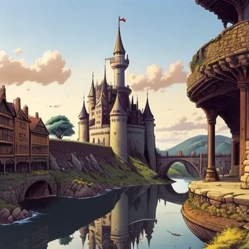 a castle  ldtstyle <lora:Lanfeust_v2-000042:0.8>