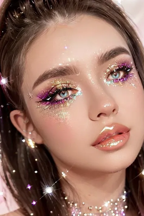 realistic, masterpiece, intricate, luxury, diamond, 1girl, shiny skin, (wavy hair:1.2), ([Kylie Jenner | Ana de Armas]:1.2), (glam makeup:1.2), (detailed pupils:1.2), (glitter glow sparkle eyeshadow:1.6), (glossy plump lips:1.2), necklace, earrings, eyelashes, eyeliner <lora:BimboMakeup_v1:1> <lora:eyeliner_v1:0.8> <lora:lip_slider_v7:1>