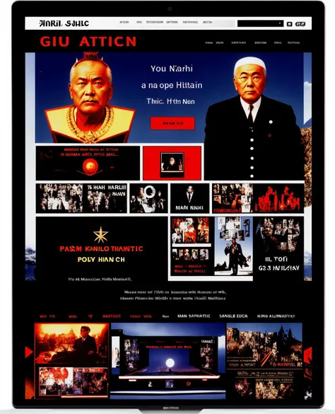 GUI for a website outlining a the King of the Hill Satanism conspiracy, futuristic, Y2K, esoteric, occult, web design, by Nam June Paik, Hannah Hoch, Marcel Duchamp