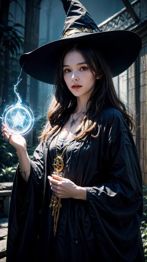 1girl, (((witchcore, witchcraft,))) , magician, spell magic, ((magic in hand)), (( light magic)), (masterpiece, best quality:1.4),(absurdres, highres, ultra detailed:1.2),(using light magic:1.4), striking visuals, upper body , <lora:magician_beta_1:1>