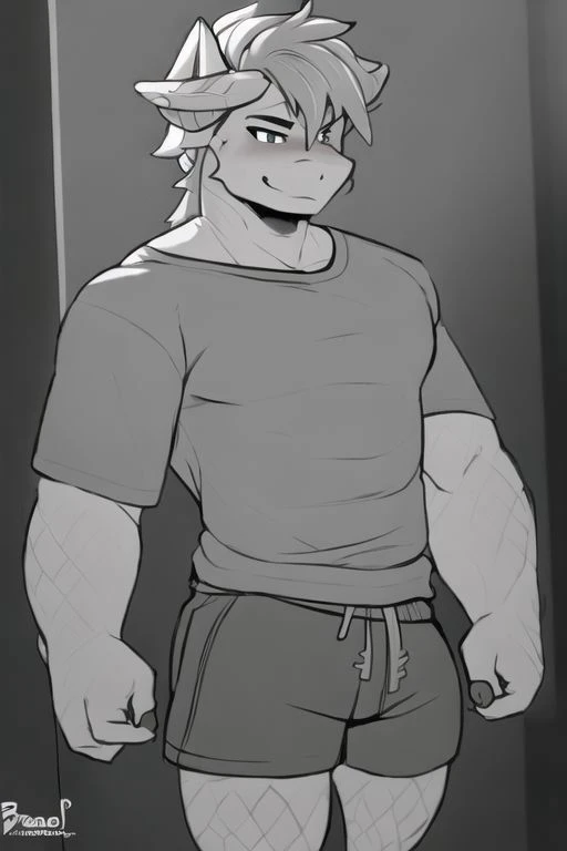 ((by braeburned)), anthro, dragon, male, shirt, shorts, detailed hands, detailed face, insane light, detailed face, cute, full body picture, attractive, (detailed), (8k), ((masterpiece)),