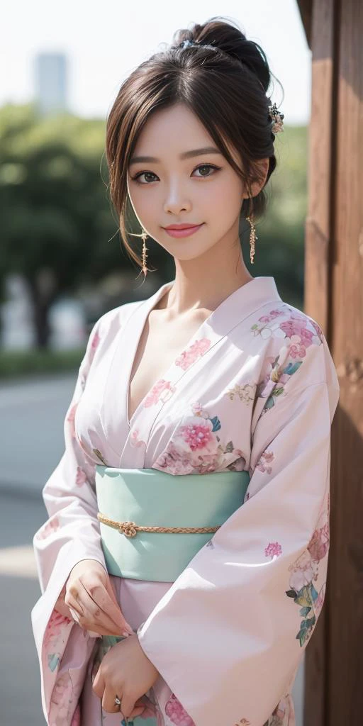 1girl,18s,light smile, best quality,realistic photo,(beauty hair,ostentatious hair accessories,gorgeous hair accessories,light smile:1.15),(slim waist:1.1),,light smile,happy,((((upper body,real face photo,background blur)))),big eyes,analog style,physically-based rendering,ultra-detailed,professional lighting, photon mapping,(bokeh),(RAW photo, best quality, masterpiece:1.3), (realistic, photo-realistic:1.3),detailed facial features,slim girl,tassel, innocent, bangs,(pureerosface_v1:0.90) ,(ulzzang-6500-v1.1:0.85),(looking at viewer,close in viewer:1.2),(front photo, front view:1.99), (clavicle, cleavage:1.10), <lora:TamaoTamamura:0.35>,
<lora:hashimoOO_kimono:0.1>, <lora:Kimono_v1:0.1>, <lora:Kimono_V20:0.1>, <lora:Kimono Dress by Stable Yogi:0.1>, <lora:new_hefu_:0.1>, <lora:realistic_kimono_clothes:0.1>, small breasts, TamaoTamamura, japanese clothes, wide sleeves, colorful kimono, sash, obi, yukat,show cleavage,show clavicle,(naked body with kimono clothes:1.99),kimono style hair,