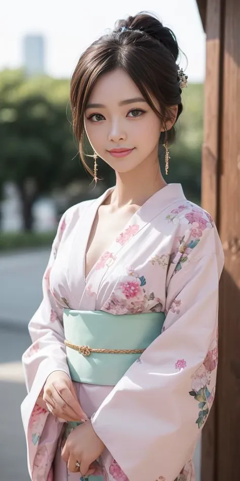 1girl,18s,light smile, best quality,realistic photo,(beauty hair,ostentatious hair accessories,gorgeous hair accessories,light smile:1.15),(slim waist:1.1),,light smile,happy,((((upper body,real face photo,background blur)))),big eyes,analog style,physically-based rendering,ultra-detailed,professional lighting, photon mapping,(bokeh),(RAW photo, best quality, masterpiece:1.3), (realistic, photo-realistic:1.3),detailed facial features,slim girl,tassel, innocent, bangs,(pureerosface_v1:0.90) ,(ulzzang-6500-v1.1:0.85),(looking at viewer,close in viewer:1.2),(front photo, front view:1.99), (clavicle, cleavage:1.10), <lora:TamaoTamamura:0.35>,
<lora:hashimoOO_kimono:0.1>, <lora:Kimono_v1:0.1>, <lora:Kimono_V20:0.1>, <lora:Kimono Dress by Stable Yogi:0.1>, <lora:new_hefu_:0.1>, <lora:realistic_kimono_clothes:0.1>, small breasts, TamaoTamamura, japanese clothes, wide sleeves, colorful kimono, sash, obi, yukat,show cleavage,show clavicle,(naked body with kimono clothes:1.99),kimono  style hair,