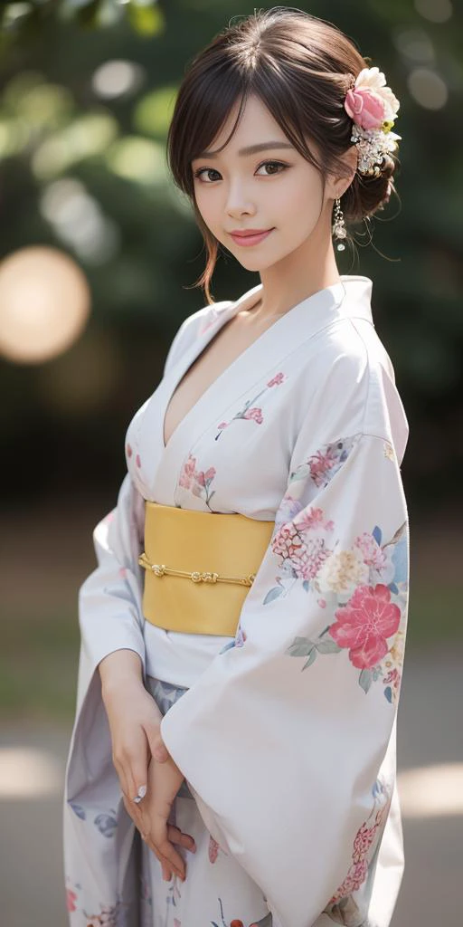 1girl,18s,light smile, best quality,realistic photo,(beauty hair,ostentatious hair accessories,gorgeous hair accessories,light smile:1.15),(slim waist:1.1),,light smile,happy,((((upper body,real face photo,background blur)))),big eyes,analog style,physically-based rendering,ultra-detailed,professional lighting, photon mapping,(bokeh),(RAW photo, best quality, masterpiece:1.3), (realistic, photo-realistic:1.3),detailed facial features,slim girl,tassel, innocent, bangs,(pureerosface_v1:0.90) ,(ulzzang-6500-v1.1:0.85),(looking at viewer,close in viewer:1.2),(front photo, front view:1.99), (clavicle, cleavage:1.10), <lora:TamaoTamamura:0.35>,
<lora:hashimoOO_kimono:0.1>, <lora:Kimono_v1:0.1>, <lora:Kimono_V20:0.1>, <lora:Kimono Dress by Stable Yogi:0.1>, <lora:new_hefu_:0.1>, <lora:realistic_kimono_clothes:0.1>, small breasts, TamaoTamamura, japanese clothes, wide sleeves, colorful kimono, sash, obi, yukat,show cleavage,show clavicle,(naked body with kimono clothes:1.99),kimono style hair,