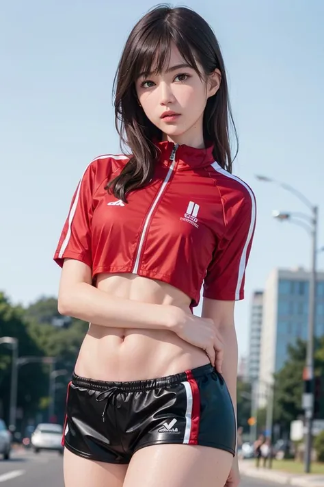 1girl,solo, parted lips,
(sportswear),(sports shorts,thighs),
street,finger to cheek, looking at viewer, realistic,
<lora:IkutaErika23Apr:0.5>