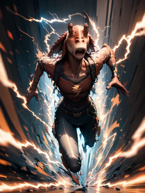 score_9, score_8_up, score_7_up, rating_safe,,BREAK,
<lora:Superspeed:1>,running, electricity, motion blur,
<lora:PD_JarJarBinks:1>,PDbinx,