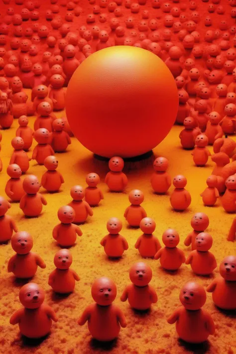 <lora:Sandy Skoglund Style:1>Sandy Skoglund Style - happy planet with little people. By Sandy Skoglund
