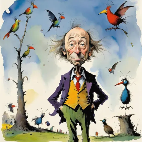 a photo of <lora:Quentin Blake Style:1> Quentin Blake Style - funny, odd, surreal, high resolution, beautiful, highest quality, masterpiece, highly detailed