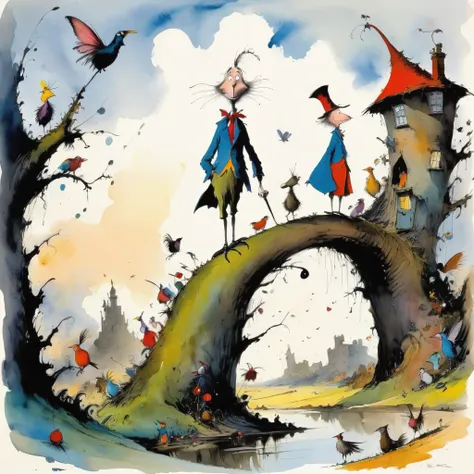 a photo of <lora:Quentin Blake Style:1>Quentin Blake Style - surreal, high resolution, beautiful, highest quality, masterpiece, highly detailed