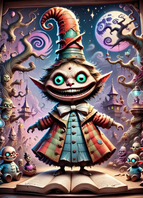 DonM7w1573dW0nd3rl4ndXL, score_9, score_8_up, score_7_up, score_6_up, drawing, heinzelmännchen, mythical small female gnome like beings, household spirits, dressed in traditional german clothing, pointy hat, industrious helpful nature, perform household chores, night, benevolent diligent, motivated,essential,harmful,contrasting,spirited,gravity , rating_safe <lora:DonM7w1573dW0nd3rl4ndXL-pony-000008:1>