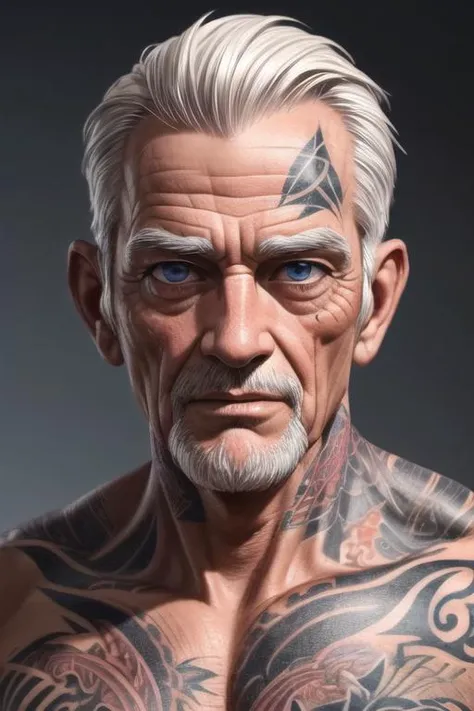 old man, tattoo body, realistic, (detailed face), (detailed skin), (detailed eyes), (detailed iris),,
, masterpiece, best quality, highly detailed,
<lora:add_detail:0.5>, <lora:more_details:0.5>