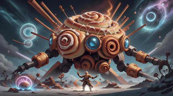 <lora:CinnamonBunStyle:1.0>CinnamonBunStyle Style-GravityMagic, portrait, solo, (full body:0.6), looking down, detailed background, detailed face, tinkerer-mage, technology, intertwining of wizardry and mechanics, detailed mechanical gear, arcane tattoos, cape, magical spell, elemental manipulation floating particles, mystical energy bolts, electric aura, fantasy space station in background, cinematic atmosphere,, (Masterpiece:1.3) (best quality:1.2) (high quality:1.1)