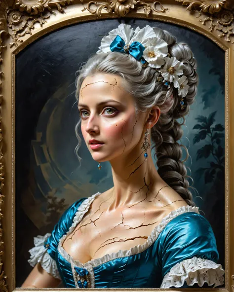 oil painting rococo lady, wonderful atmosphere, dull side light, hyperdetailed, krawcked_skn <lora:krawcked_skn:0.7>