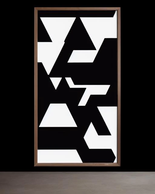 a large poster with minimalistic logo design sets, The overlapping triangles form a striking and modern pattern, making this design perfect for a contemporary and stylish space, different brands, a poster, with an international typographic style