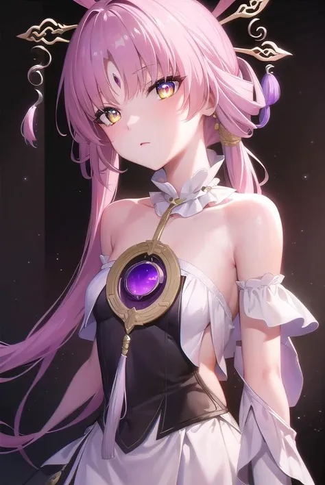 fuxuan, <lyco:fuxuan-lyco-nochekaiser:1>,
fu xuan, (yellow eyes:1.5), forehead jewel, hair ornament, hair stick, long hair, low twintails, parted bangs, pink hair, twintails,
BREAK bare shoulders, black dress, bridal gauntlets, detached collar, detached sleeves, dress, jewelry, neck ring, pantyhose, skirt, white pantyhose, white skirt,
BREAK looking at viewer, upper body, fully body,
BREAK outdoors,
BREAK <lyco:GoodHands-beta2:1>, (masterpiece:1.2), best quality, high resolution, unity 8k wallpaper, (illustration:0.8), (beautiful detailed eyes:1.6), extremely detailed face, perfect lighting, extremely detailed CG, (perfect hands, perfect anatomy),