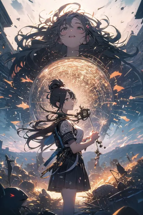 official art, unity 8k wallpaper, ultra detailed, beautiful and aesthetic, masterpiece, best quality, (zentangle, mandala, tangle, entangle), (fractal art:1.3), 1girl, extremely detailed, dynamic angle, cowboyshot, the most beautiful form of chaos, elegant, a brutalist designed, vivid colours, romanticism, by james jean, roby dwi antono, ross tran, francis bacon, michal mraz, adrian ghenie, petra cortright, gerhard richter, takato yamamoto, ashley wood, atmospheric, ecstasy of musical notes, streaming musical notes visible,
