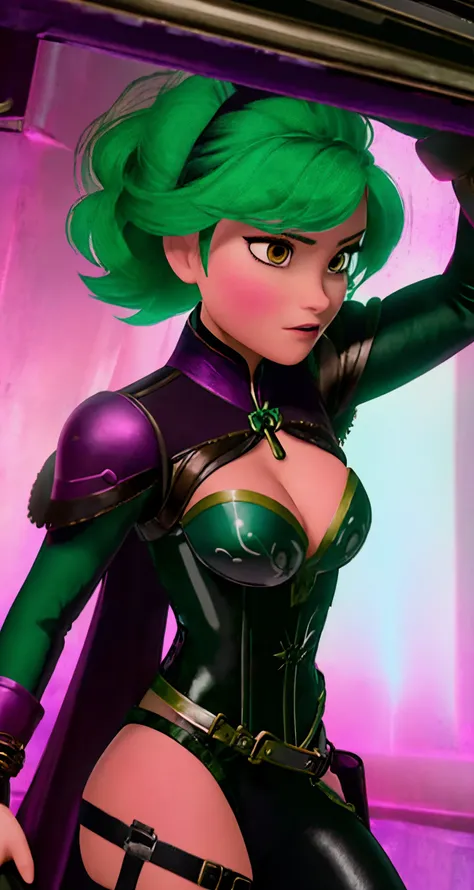 [Olivia Wilde|Chloe Grace Moretz|Olivia Wilde] solo, dark green hair, brown eyes, (alchemist:0.8),
(thepit style:1.2), edgcorset corset ,
oil painting, [perky breast]
clad in her sleek black tactical suit,capture her in the midst of a rapid descent from a dropship,portray her making her way through a derelict spacecraft, gothic, Pixiv, Bathing Suit, big hair,
detailed background, swirling, (parched:0.8),  <lora:edgCorset:0.8>