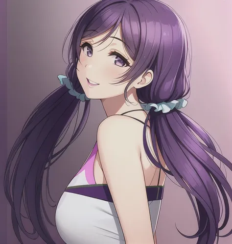 masterpiece, best quality, 1girl, an image of a young woman with purple low_twintails toujou nozomi,
<lora:loveliveNozomiTojo_v1:0.3>, <lora:LoveliveToujouNozomiCharecter_v10:0.2>, <lora:jellytitsArtstyle_v3Epoch8:0.6>