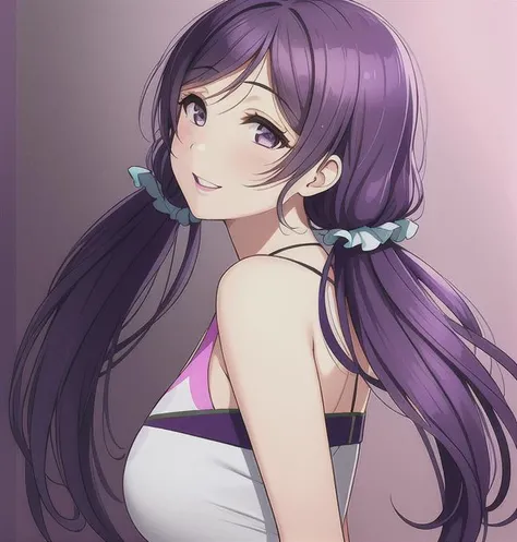 masterpiece, best quality, 1girl, an image of a young woman with purple low_twintails toujou nozomi,
<lora:loveliveNozomiTojo_v1:0.3>, <lora:LoveliveToujouNozomiCharecter_v10:0.2>, <lora:jellytitsArtstyle_v3Epoch8:0.6>
