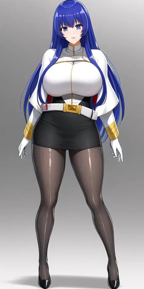 <lora:YurikaMisumaruV2:0.75> yurikamisumaru, huge_breasts, standing, solo, Military_uniform_White_turtleneck_jacket_Black_pencil_skirt_Black_pantyhose_White_capelet, masterpiece, best quality, detailed face, detailed eyes, highres,
