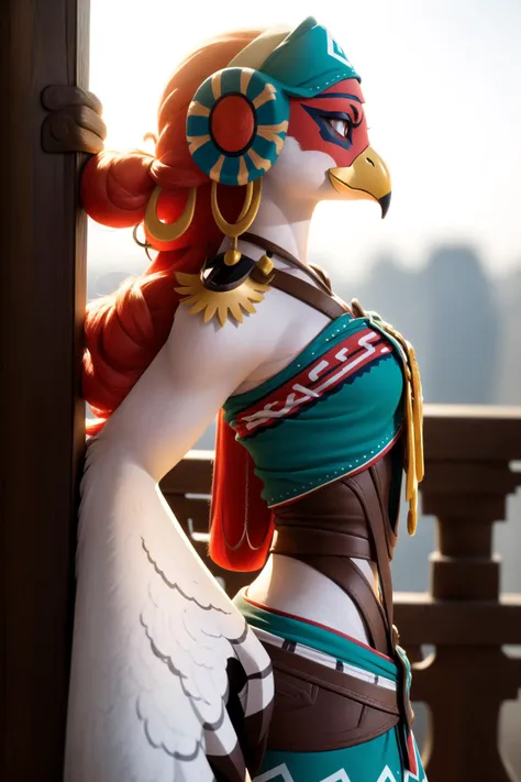 rito, ((saki)), solo, winged-arms, talons, masterpiece, beautiful, detailed eyes, profile, headshot, professional photoshoot,