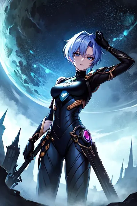 (otherworldly, otherworldly atmosphere, otherworldly appearance), highly insanely detailed, masterpiece, top quality, best quality, highres, 4k, 8k, RAW photo, iria \(iria zeiram the animation\), (fantasy world)