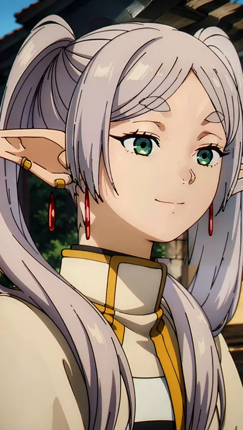 masterpiece, best quality, high resolution, highly detailed, HDR, intricate detail, ultra detailed,
BREAK
<lora:FrierenMoeWaifu974:0.8>_pointy ears, green eyes, white hair, sidelocks, twintails, fair skin
BREAK
(earring:1.4)